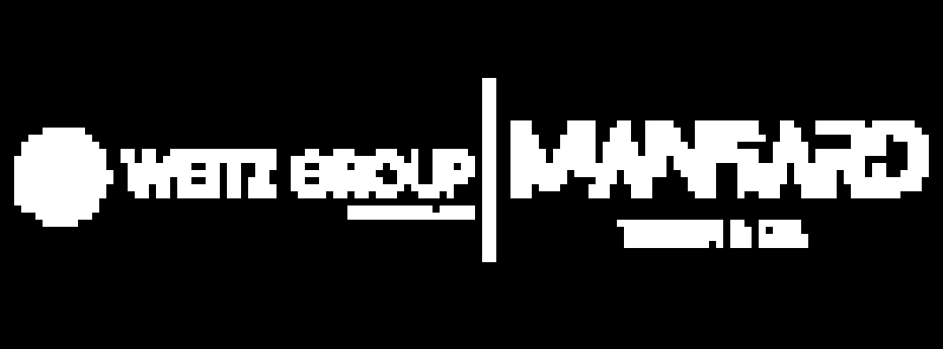Weitz Group and Mansard Design & Co. logo partnership displayed on black background