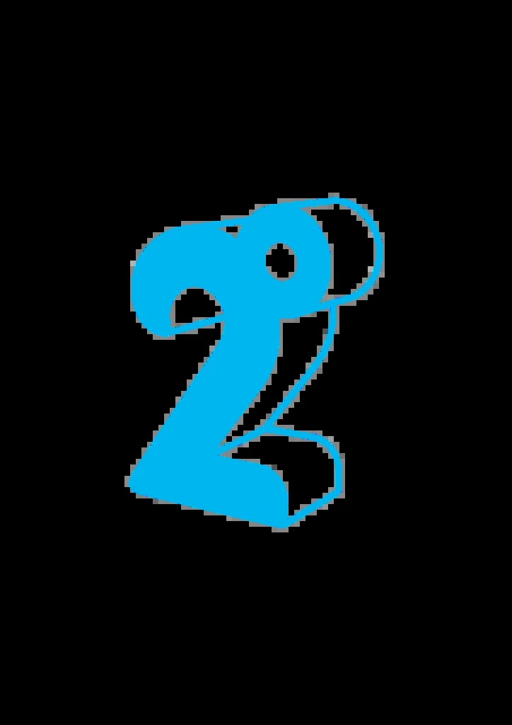 Bright blue stylized elephant icon or logo on black background